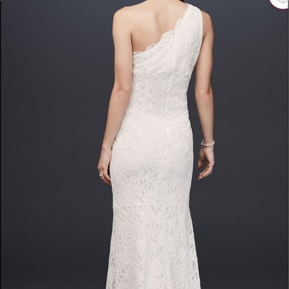 DB Studio One Shoulder Wedding Dress NWT Size 8 - Picture 6 of 6